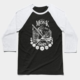 RPG Class Series: Monk - White Version Baseball T-Shirt